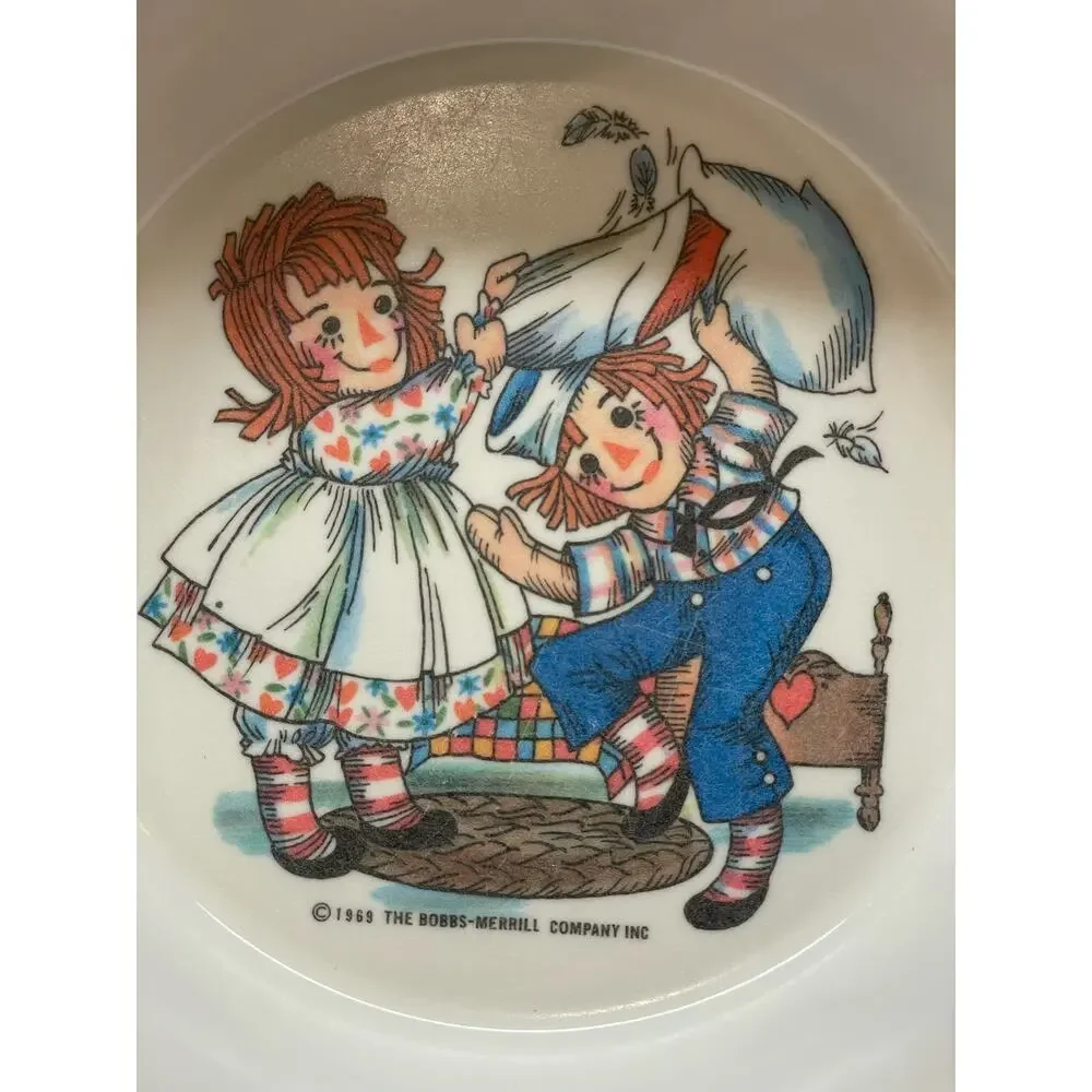 VTG  Raggedy Ann and Andy Bowl set with SS Utensils